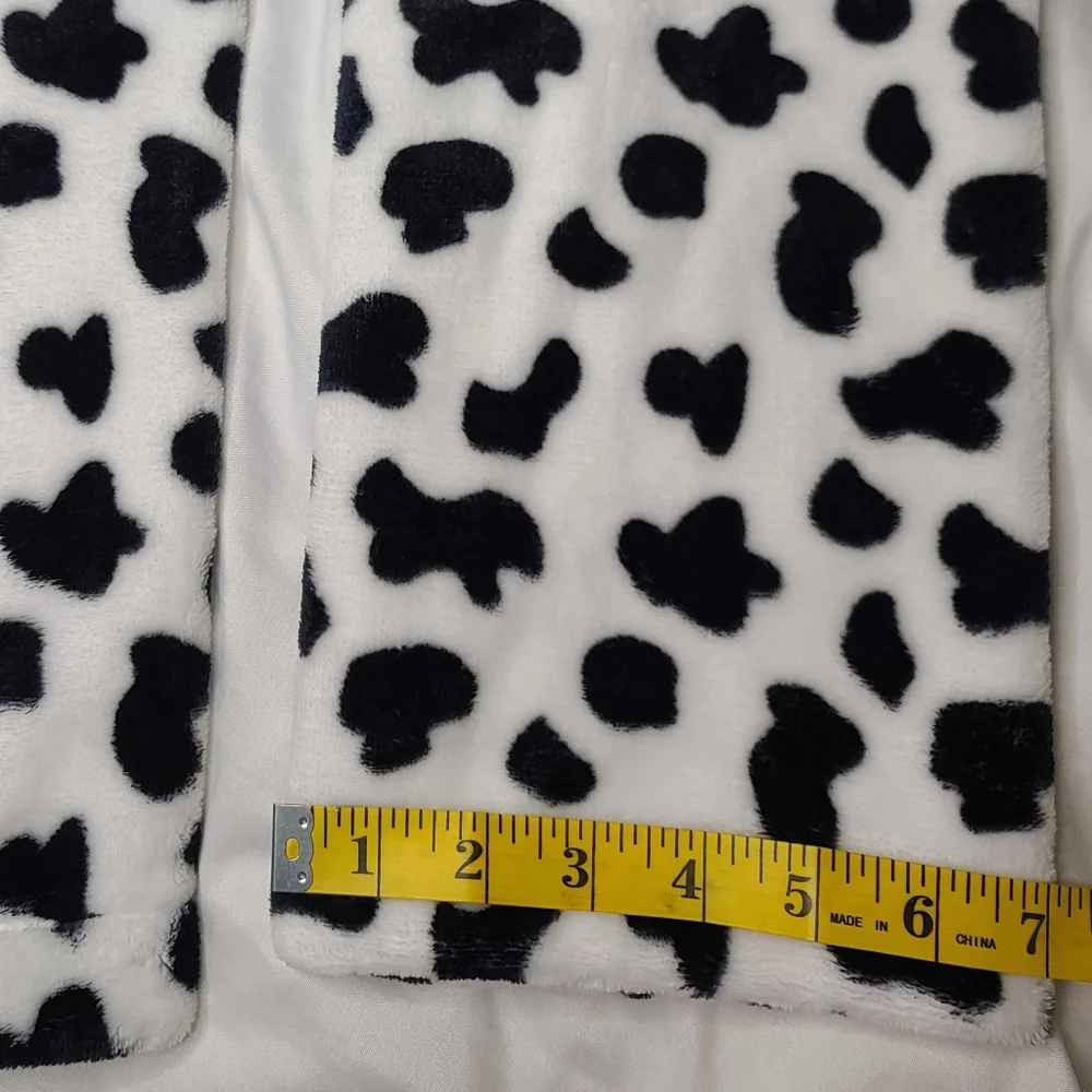 Plush Soft Leg Warmers Cow Print Boot Cuffs 0/S